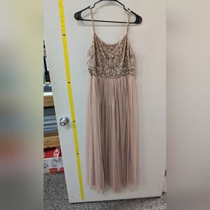 Maya Deluxe Blush Pink Dress. Sequin Top.